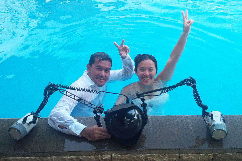 Our client and the underwater camera gear (Professional Grade)